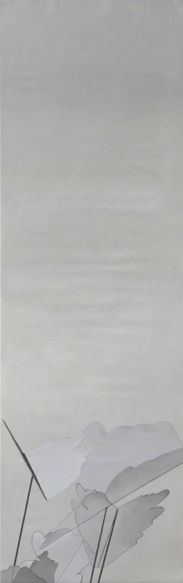 Gersony: Plantados voos III, 2019. Acrylic on canvas, 81 x 23 5/8 in