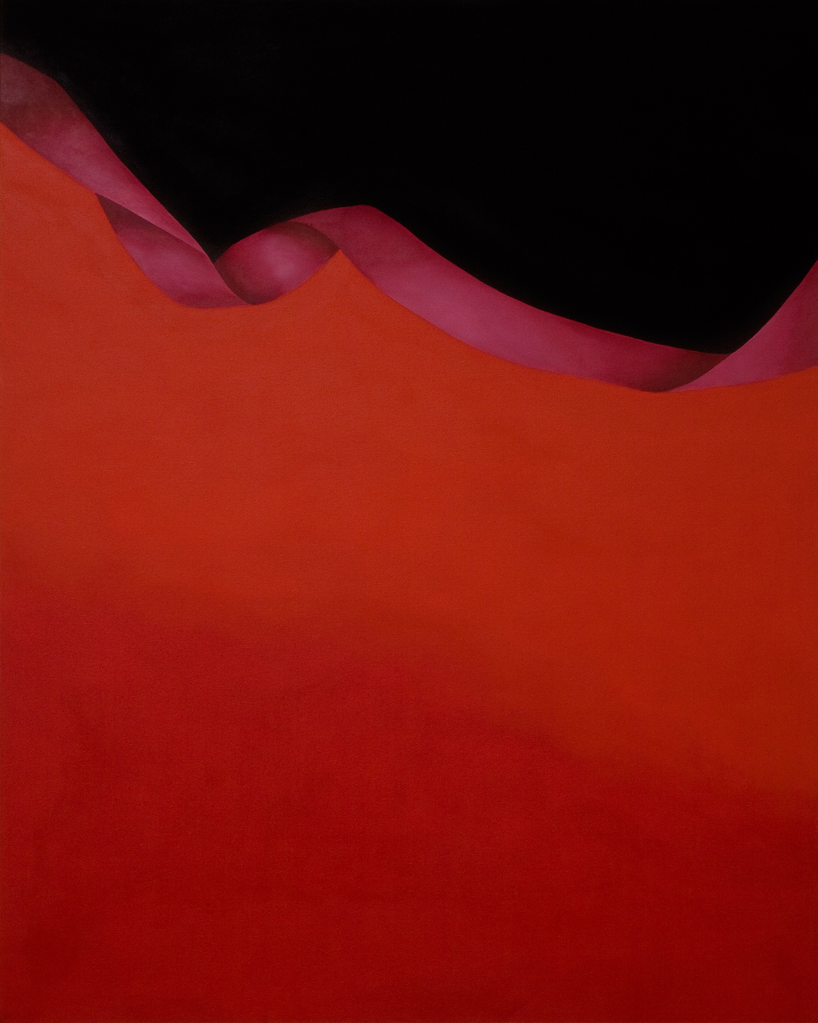 Gersony: Série Fluxos Ocultos In Finitas Dobras em Vermelho II - 2009 - Acrílica sobre tela, 100x80cm